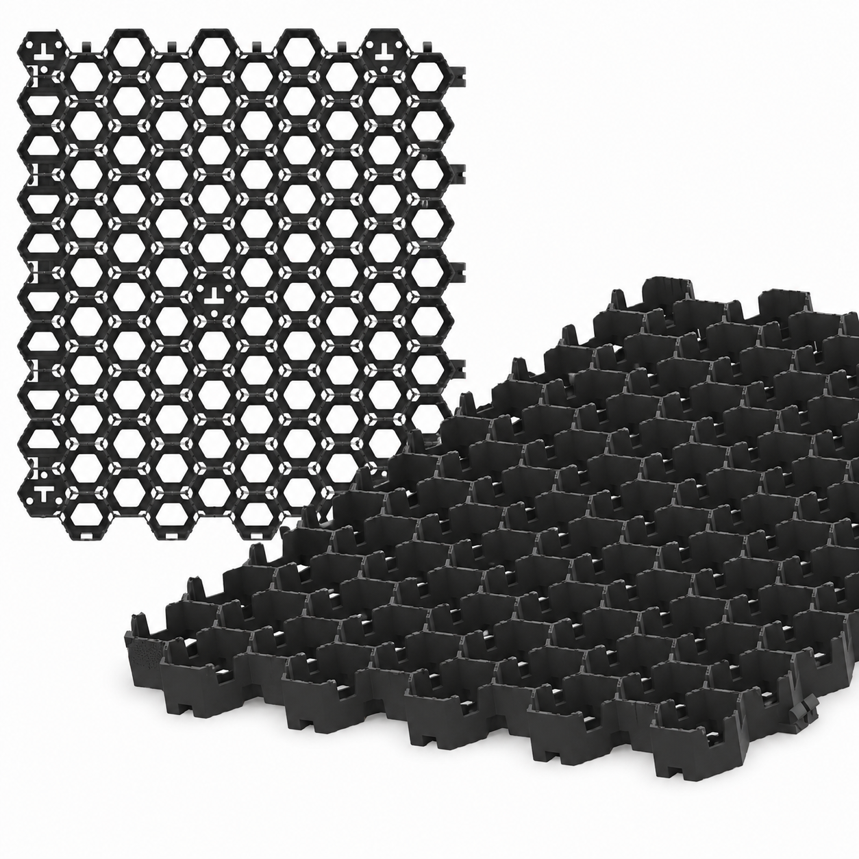 Решётка газонная пластиковая Hexarm чёрная