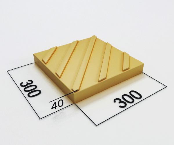Тактильная плитка с диагональными рифами 300х300