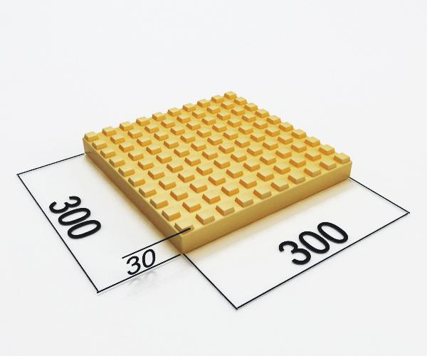 Тактильная плитка с квадратными рифами 300х300