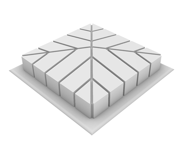 Форма для клинкерного колпака «5 кирпичей» (300x300x80)