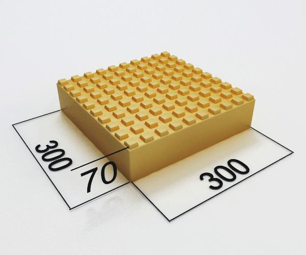 Тактильная плитка с квадратными рифами 300х300